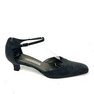 CASADEI Italy Gray Mary Jane Kitten Heels Shoes US 6,5